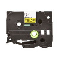 Стрічка для принтера етикеток UKRMARK B-T661P-BK/YE, сумісна з TZE661 ламінована, 36мм х 8м. black on yellow (900604)
