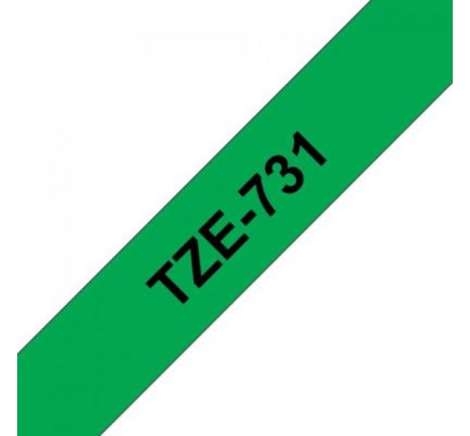 UKRMARK Стрічка для принтера етикеток UKRMARK B-T731P-BK/GR, сумісна з TZE731. Розміри стрічки: 12 мм х 8 м. black on зелений (900600)