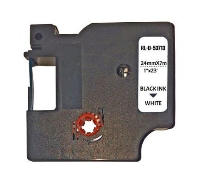 UKRMARK Стрічка для принтера етикеток UKRMARK D-53713P-BK/WT, сумісна з DYMO 53713/S0720930, для серії D1. 24мм х 7м. black on white (900616)