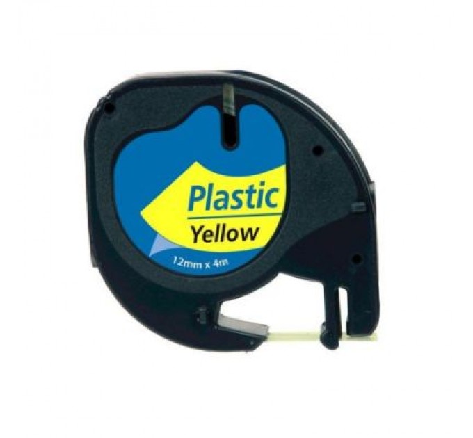 UKRMARK Стрічка для принтера етикеток UKRMARK D-91202-BK/YE, сумісна з DYMO 91202/S0721620, для серії LT. 12мм х 4м., black on yellow (900442)