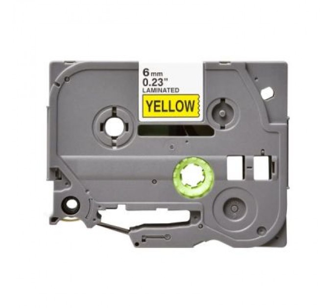 UKRMARK Стрічка для принтера етикеток UKRMARK B-T611P, 6мм х 8м, black on yellow, совместимая с TZe611, ламинированная (900532)
