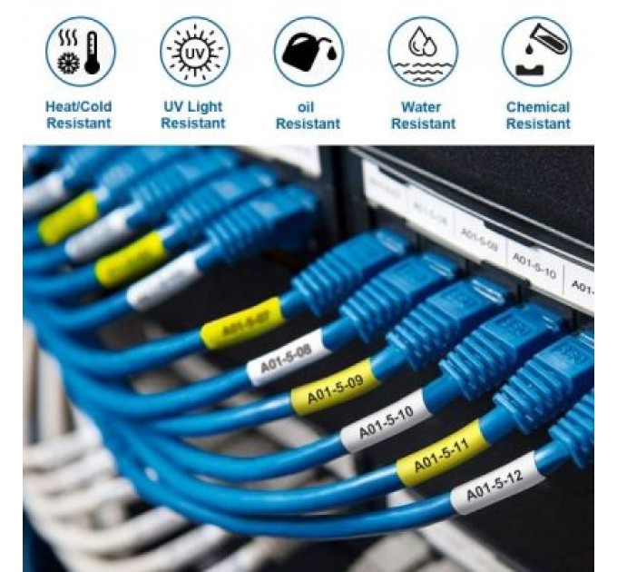 UKRMARK Стрічка для принтера етикеток UKRMARK термоусадочная трубка 18мм х 2,5м, black on yellow, совместимая с LK6YBA11, (900419)