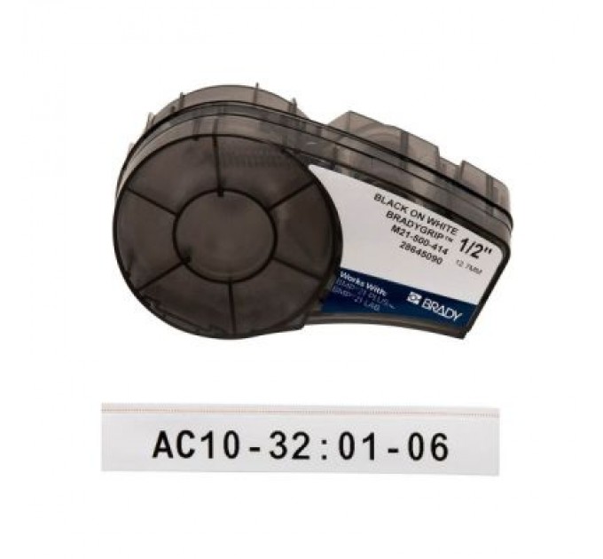 Brady Стрічка для принтера етикеток Brady M21-500-414 BradyGrip, 12.7мм х 3.05м, black on white, Velcro (151515)