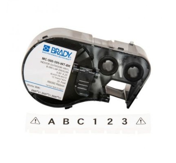 Brady Стрічка для принтера етикеток Brady M4C-500-595-WT-BK 12,70мм х 7,62м, black on white, vinyl (143371)