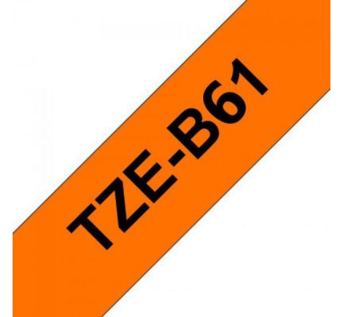 UKRMARK Стрічка для принтера етикеток UKRMARK B-Fc-TB61P-BK/OR, аналог TZeB61, флуорисцентна, 36мм х 8м, black on orange (900539)