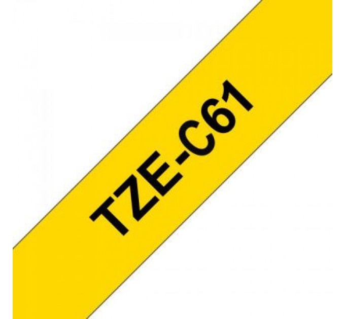 UKRMARK Стрічка для принтера етикеток UKRMARK B-Fc-TC61P-BK/YE, аналог TZeC61, флуорисцентна, 36 мм х 8 м, black on yellow (900786)