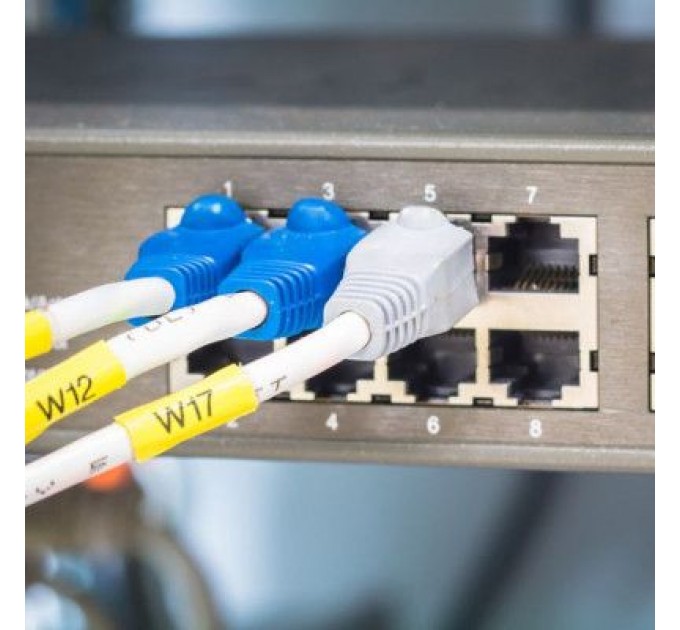 UKRMARK Стрічка для принтера етикеток UKRMARK B-Hs611, аналог HSe611, термозбіжна, 1,7-3,2мм, 5,8мм х 1,5м, black on yellow (900409)