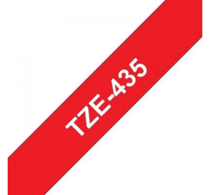 UKRMARK Стрічка для принтера етикеток UKRMARK B-T435P, ламінована, 12мм х 8м, white on red, аналог TZe435 (900784)