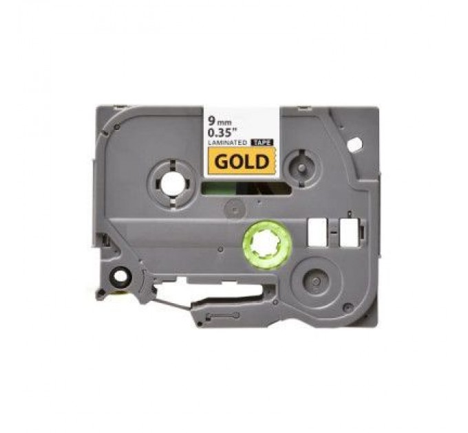 UKRMARK Стрічка для принтера етикеток UKRMARK B-T821P, ламінована, 9мм х 8м, black on gold, аналог TZe821 (900552)