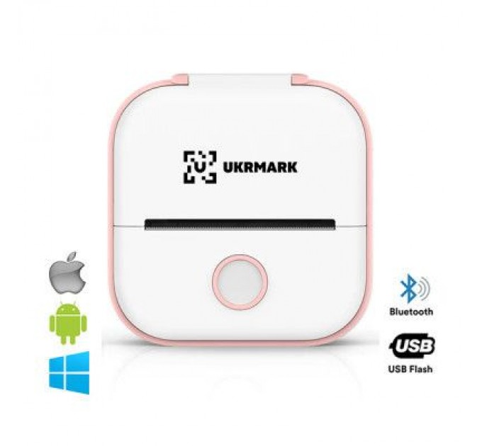 UKRMARK Принтер чеків UKRMARK P02PK Bluetooth, біло-рожевий (900888)