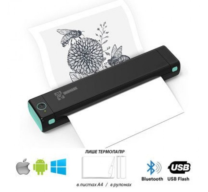 UKRMARK Принтер чеків UKRMARK M08-BK А4, Bluetooth, USB, чорний (900781)