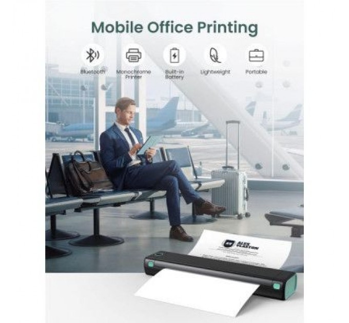 UKRMARK Принтер чеків UKRMARK M08-BK А4, Bluetooth, USB, чорний (900781)