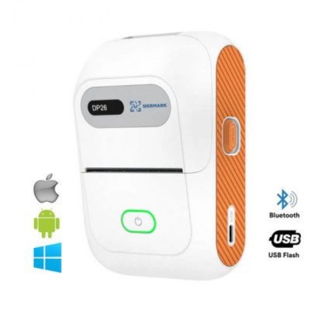 UKRMARK Принтер етикеток UKRMARK DP26WT bluetooth, USB, білий (900885)