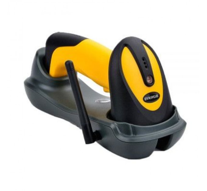 UKRMARK Сканер штрих-коду UKRMARK EV-W2503 2D, 433MHz, USB, IP64, stand, black/yellow (900769)