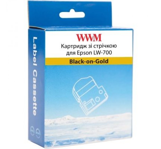 WWM Стрічка для принтера етикеток WWM для Epson LW-700 24mm х 8m Black-on-Gold (WWM-SM24Z)