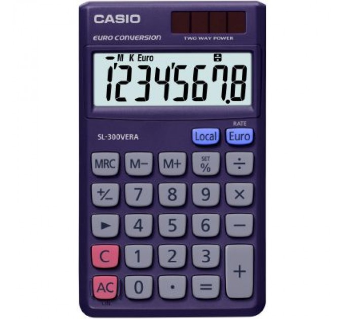 Casio Калькулятор Casio SL-300VERA-WA-EP, темно-синій (CALC-CAS-SL-300VERA)