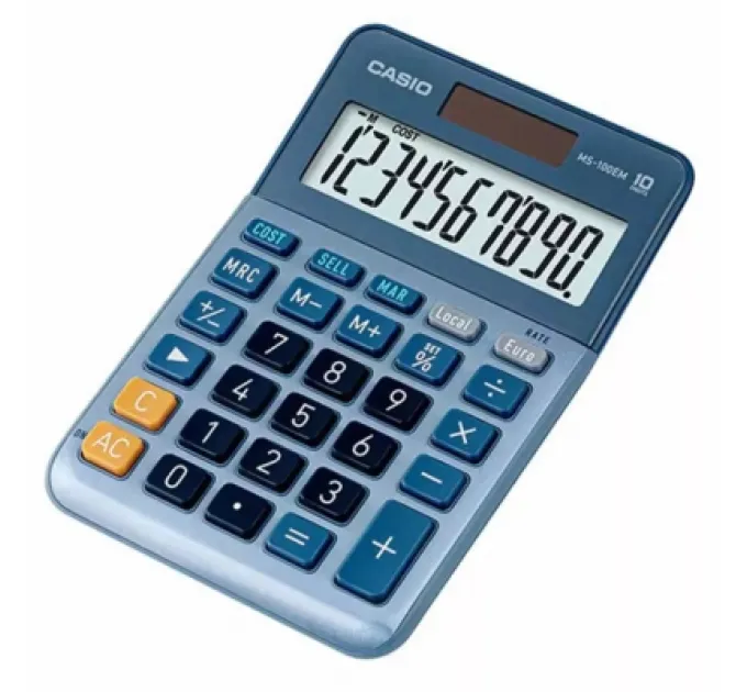 Casio Калькулятор Casio MS-100EM-W-EP, блакитний (CALC-CAS-MS-100EM-W)