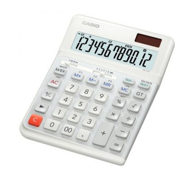 Casio Калькулятор Casio DE-12E-WE-WA-E, білий (CALC-CAS-DE-12E-WE-W)