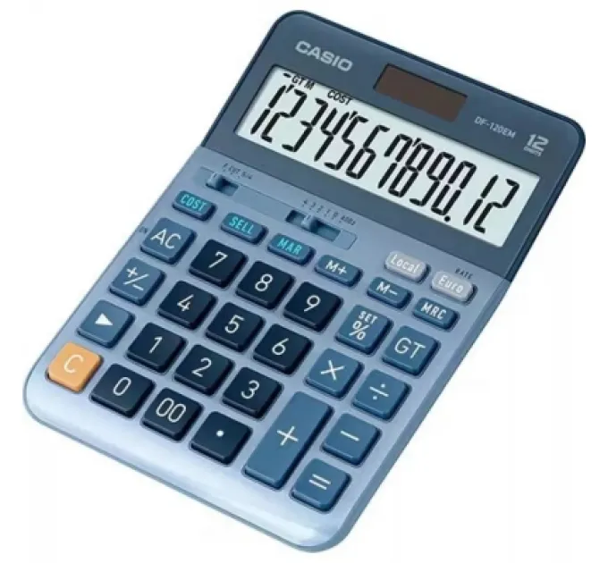 Casio Калькулятор Casio DF-120EM-W-EP, блакитний (CALC-CAS-DF-120EM-W)