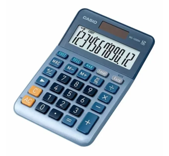 Casio Калькулятор Casio MS-120EM-W-EP, блакитний (CALC-CAS-MS-120EM-W)