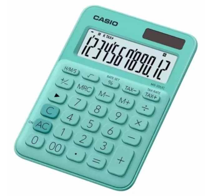 Casio Калькулятор Casio MS-20UC-GN-W-EC, зелений (CALC-CAS-MS-20UC-GN)