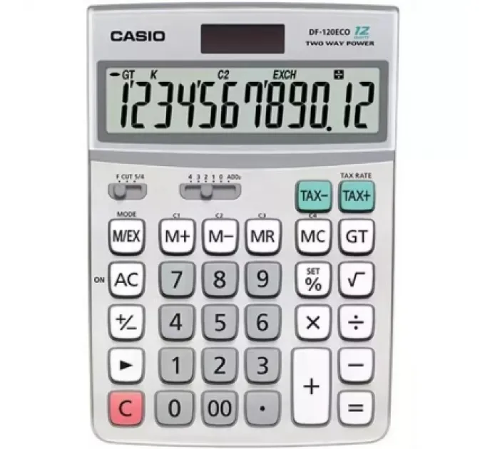 Casio Калькулятор Casio DF-120ECO-W-EP, сірий (CALC-CAS-DF-120ECO-W)