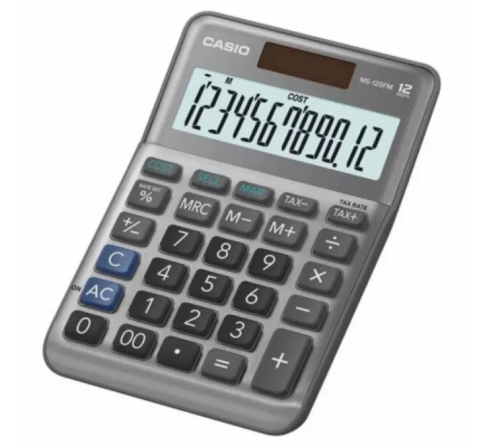 Casio Калькулятор Casio MS-120FM-WA-EP, сірий (CALC-CAS-MS-120FM-WA)
