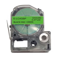 Стрічка для принтера етикеток UKRMARK E-LC4GBP, 12мм х 8м, black on green, сумісна з LC-4GBP (900508)