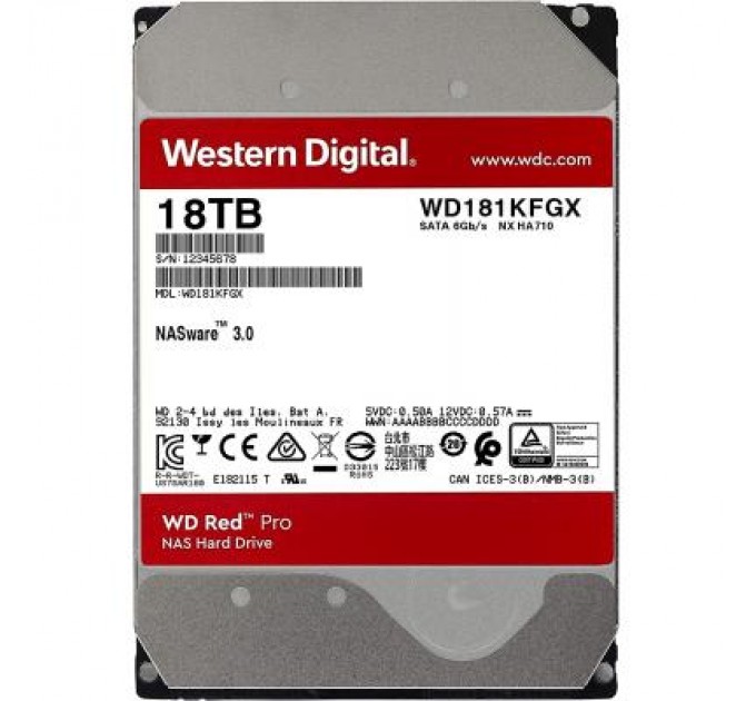 WD Жорсткий диск 3.5" 18TB WD (WD181KFGX)
