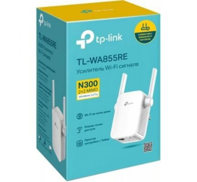 TP-Link Ретранслятор TP-Link TL-WA855RE 802.11n 2.4 ГГц, N300, 1хFE LAN (TL-WA855RE)