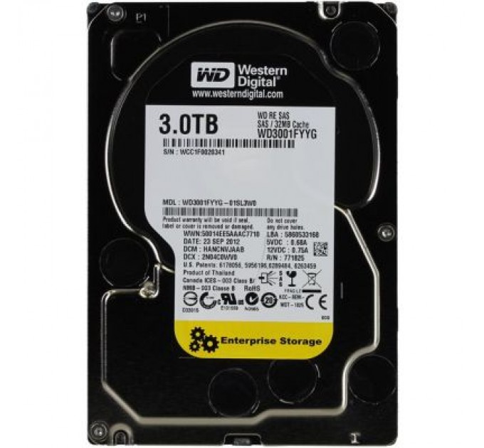 WD Жорсткий диск для сервера 3TB WD (WD3001FYYG)