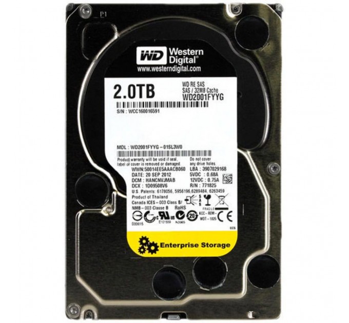 WD Жорсткий диск для сервера 3.5" 2TB WD (WD2001FYYG)