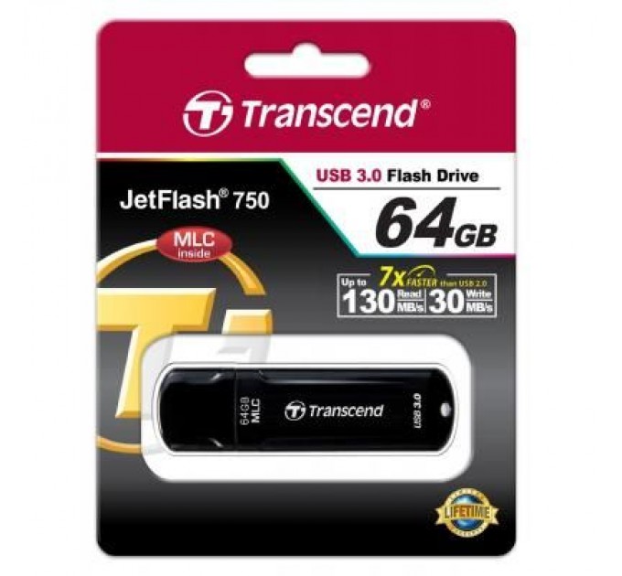 Transcend USB флеш накопичувач Transcend 64GB JetFlash 750 USB 3.0 (TS64GJF750K)