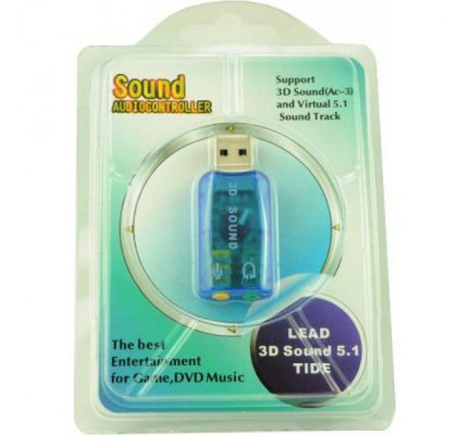 Atcom Звукова плата Atcom USB-sound card (5.1) 3D sound (Windows 7 ready) (7807)