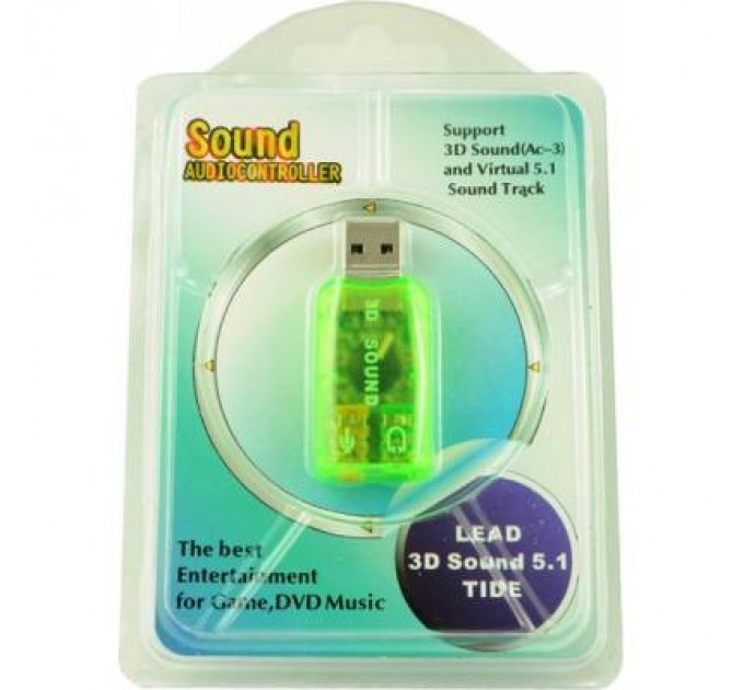 Atcom Звукова плата Atcom USB-sound card (5.1) 3D sound (Windows 7 ready) (7807)