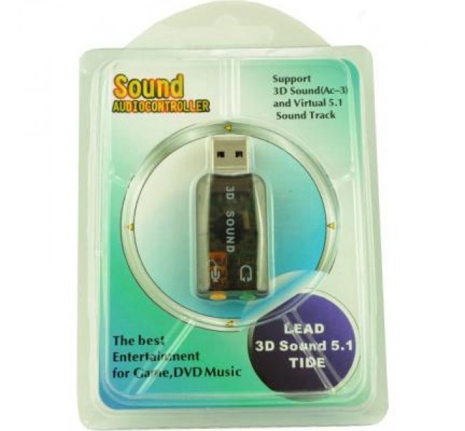 Atcom Звукова плата Atcom USB-sound card (5.1) 3D sound (Windows 7 ready) (7807)