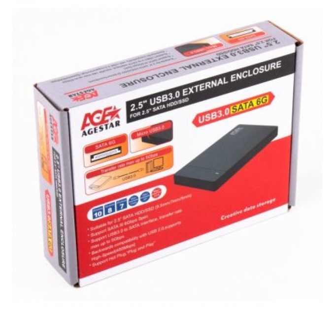 AgeStar Кишеня зовнішня AgeStar 2.5", USB3.0, черный (3UB2P3)