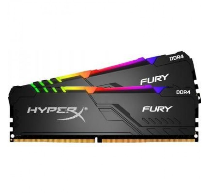 Kingston Fury (ex.HyperX) Модуль пам'яті для комп'ютера DDR4 16GB (2x8GB) 3200 MHz HyperX FURY RGB Kingston Fury (ex.HyperX) (HX432C16FB3AK2/16)