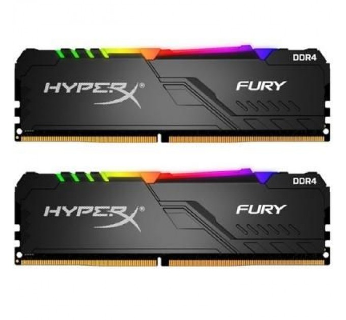 Kingston Fury (ex.HyperX) Модуль пам'яті для комп'ютера DDR4 16GB (2x8GB) 3200 MHz HyperX FURY RGB Kingston Fury (ex.HyperX) (HX432C16FB3AK2/16)