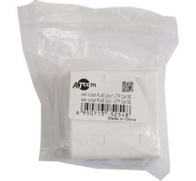 Atcom Комп'ютерна розетка Atcom RJ45 x2 UTP cat.6 (60252)