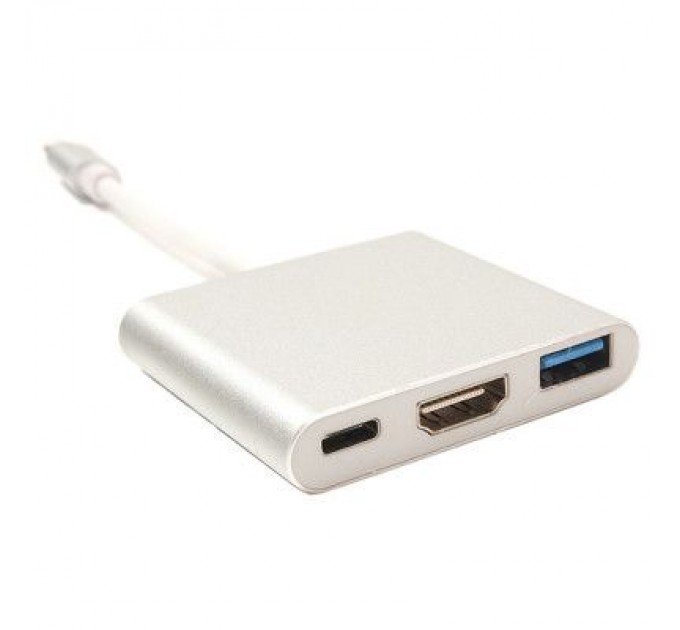 PowerPlant Перехідник USB C-Type - HDMI/USB PowerPlant (KD00AS1306)