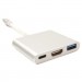PowerPlant Перехідник USB C-Type - HDMI/USB PowerPlant (KD00AS1306)