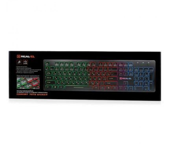 REAL-EL Клавіатура REAL-EL 7070 Comfort Backlit, black