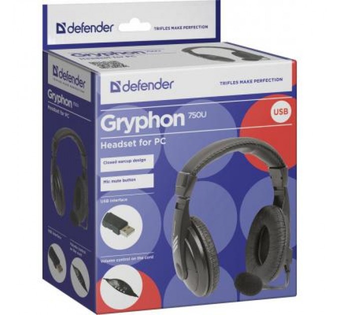 Defender Навушники Defender Gryphon 750U USB (63752)