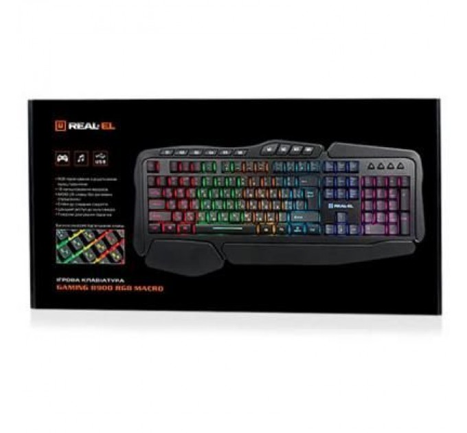 REAL-EL Клавіатура REAL-EL 8900 Gaming RGB Macro, black
