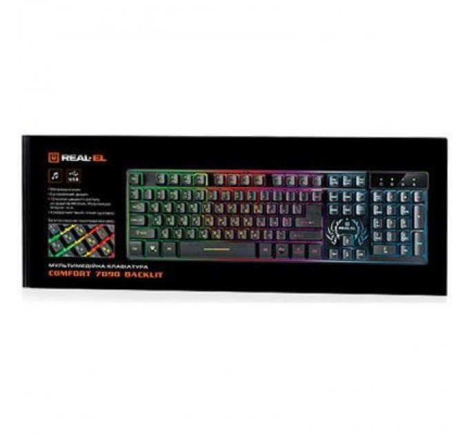 REAL-EL Клавіатура REAL-EL 7090 Comfort Backlit, black