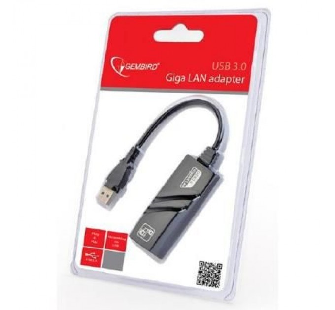 Gembird Адаптер USB3.0 to Gigabit Ethernet RJ45 Gembird (NIC-U3-02)