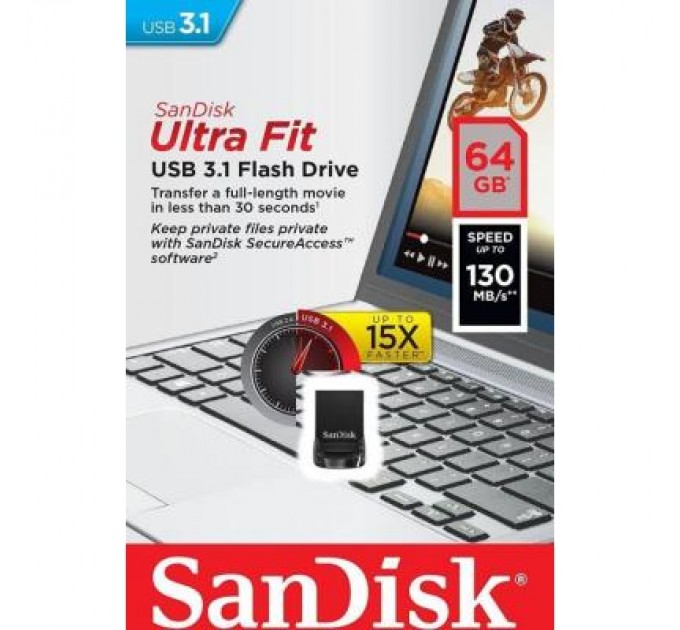 SanDisk USB флеш накопичувач SanDisk 64GB Ultra Fit USB 3.1 (SDCZ430-064G-G46)