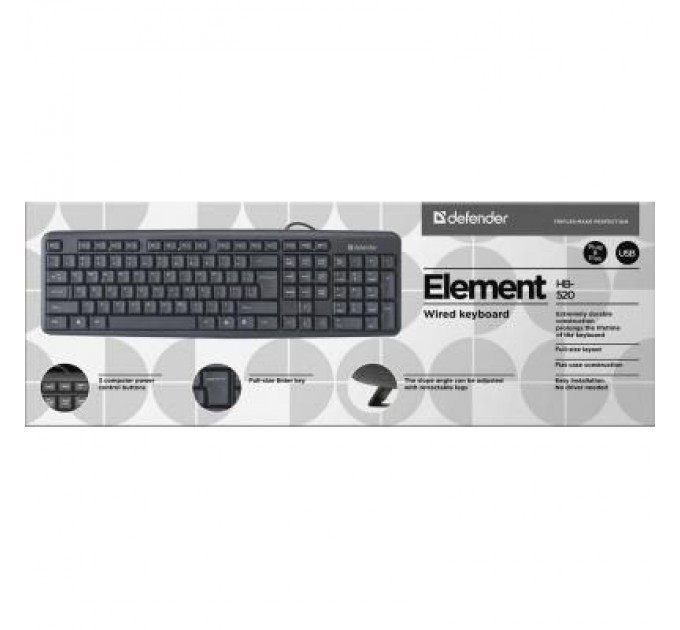 Defender Клавіатура Defender Element HB-520 USB UKR Black (45529)