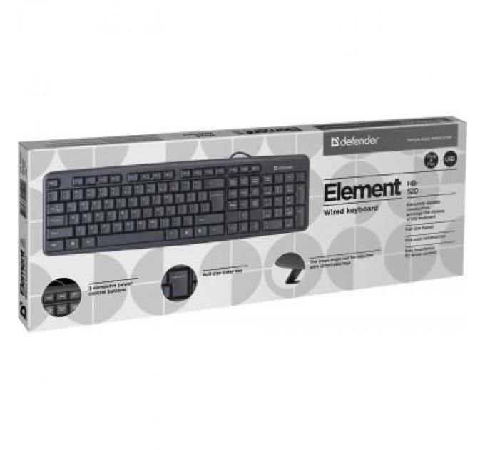 Defender Клавіатура Defender Element HB-520 USB UKR Black (45529)